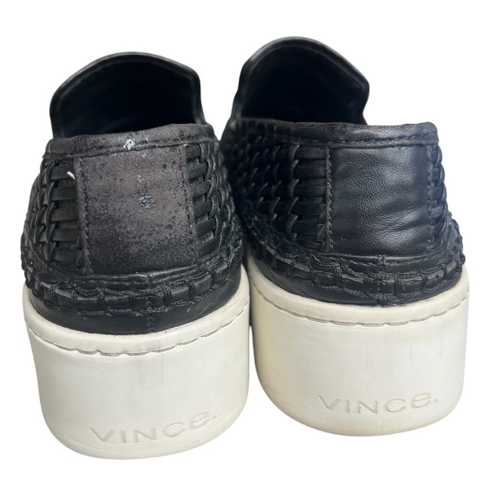 Vince Stafford Black Leather Flatform Sneakers Size 7 - Picture 7 of 11